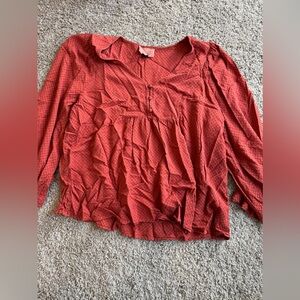 Universal Thread Red Ruffled Blouse